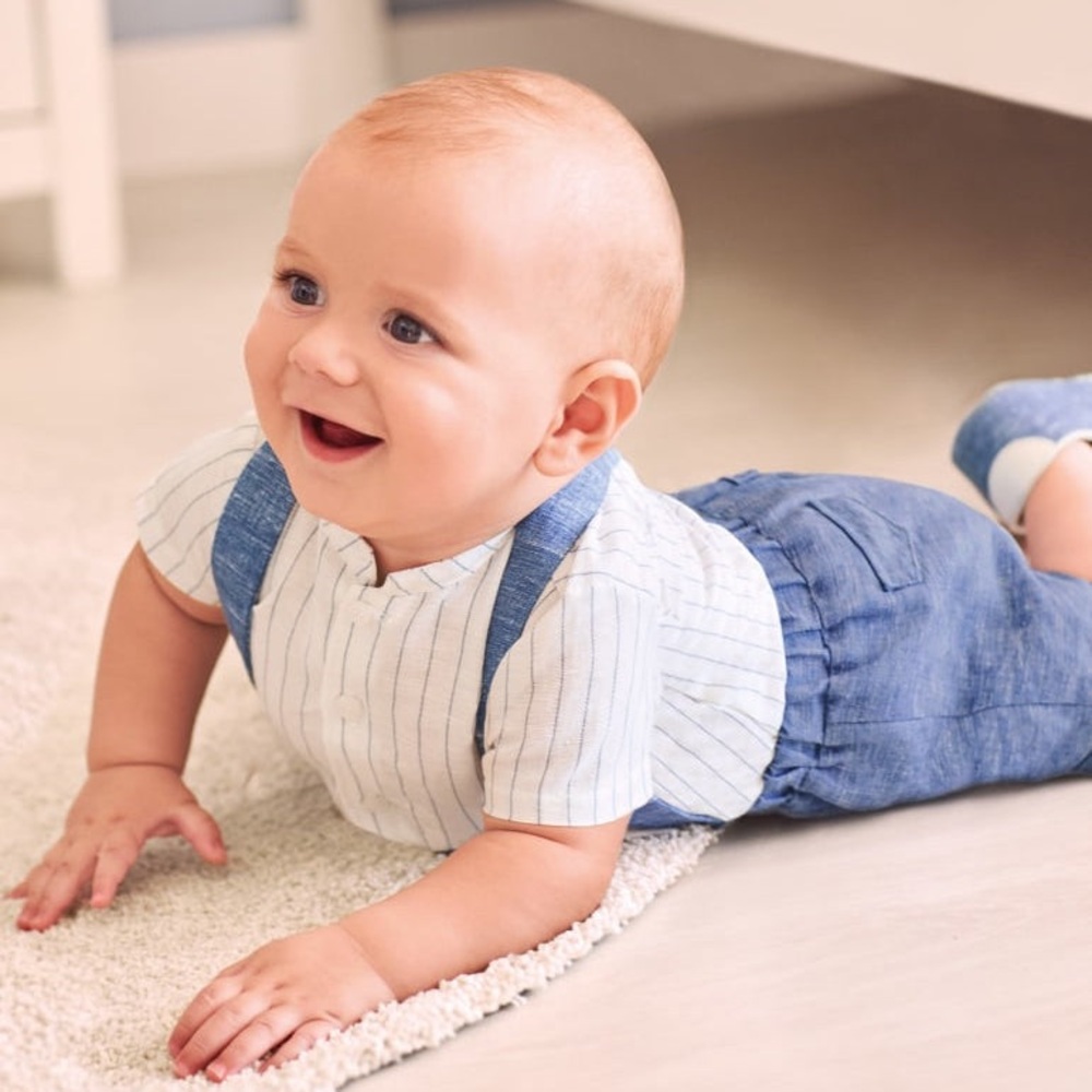 Mayoral Striped Shirt and Blue Pants Set